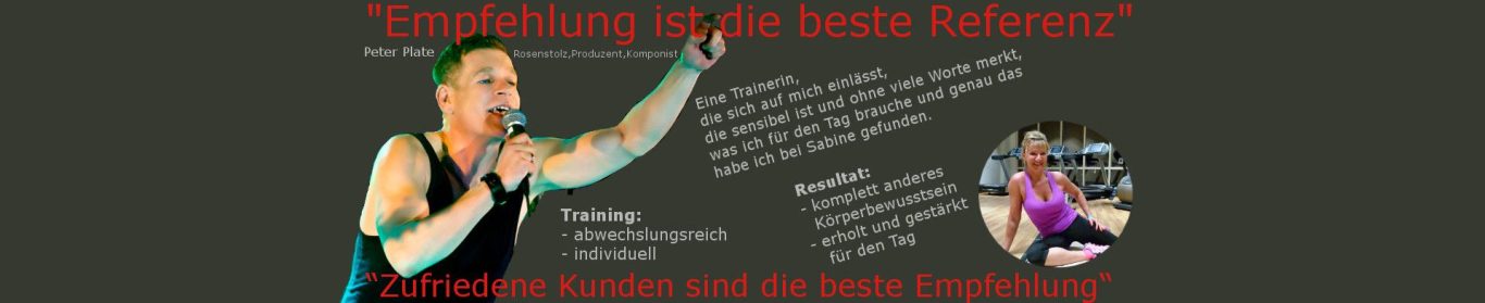 Personal Training mit den Schwerpunkten:    -  Kräftigungstraining   -  Power Workout   -  Figur-Formung, Straffung   -  Gewichtstraining   -  Problemzonen-Training    -  Gewichtsreduktion   -  Prävention   -  Körperhaltung-Schulung   -  Balance-Training   -  Rückenschule   -  Beweglichkeitstraining   -  Schwangerengymnastik   -  Herz-Kreislauftraining   -  Ernährungsberatung   -  Training nach Krankheit  -	Firmenfitness